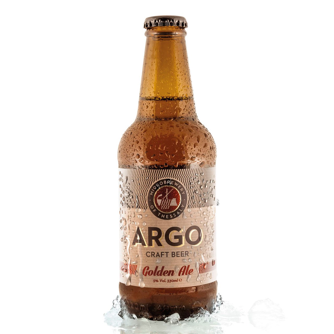 ARGO craft beer bottle on a white background