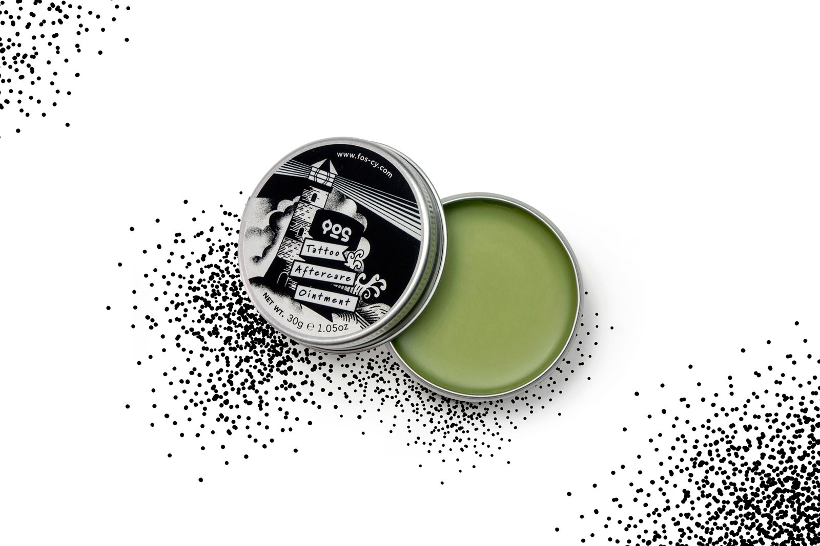 open packaging of FOS tattoo ointment